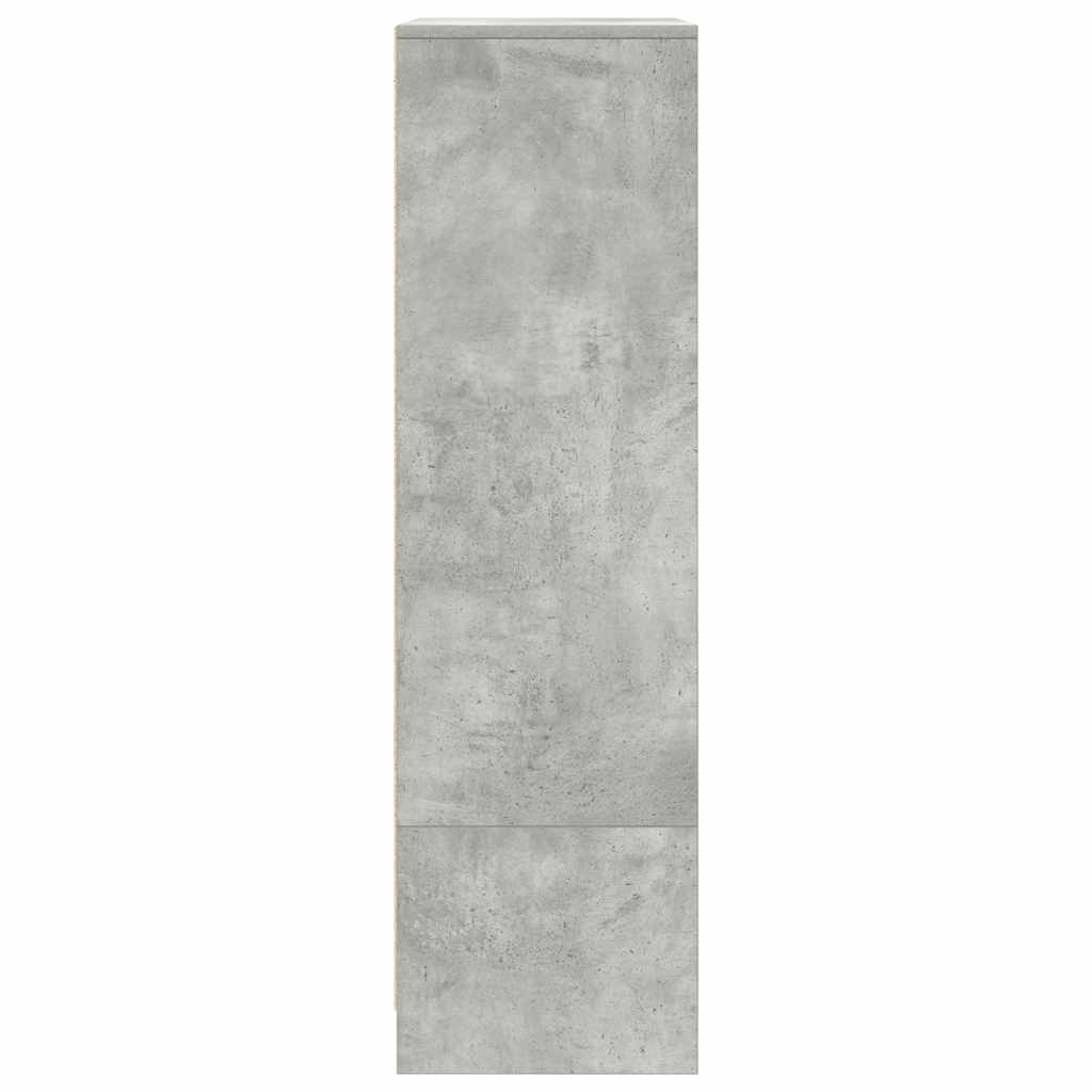 Skap med skuff betonggrå 55,5x34x119,5 cm konstruert tre