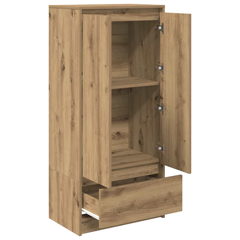 Skap med skuff artisan eik 55,5x34x119,5 cm konstruert tre