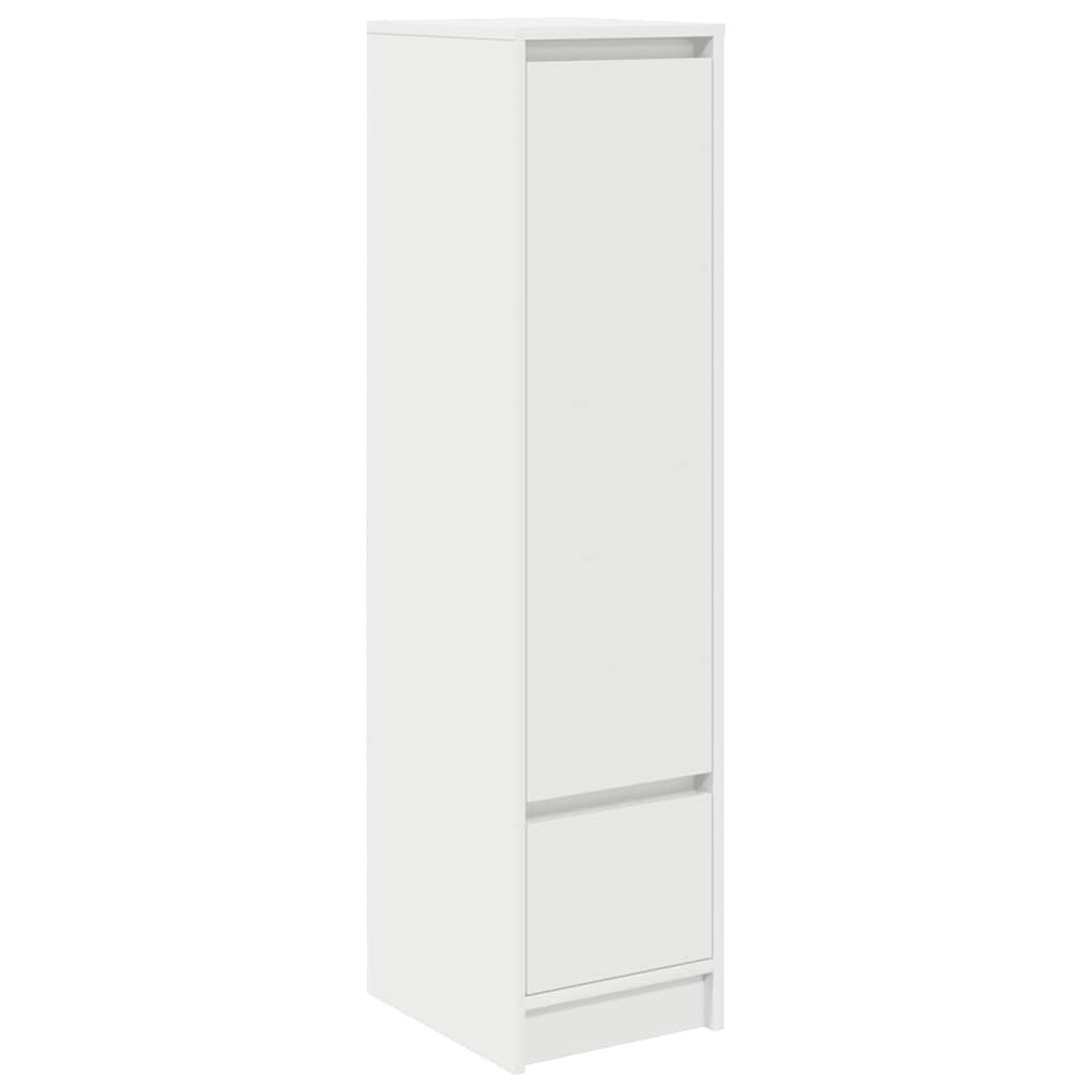 Highboard hvit 29,5x34x119,5 cm konstruert tre