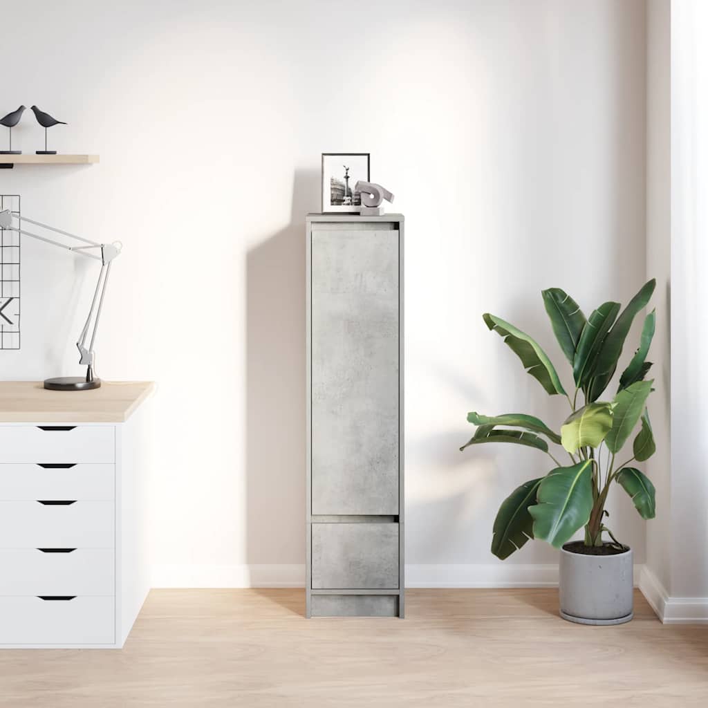 Highboard betonggrå 29,5x34x119,5 cm konstruert tre