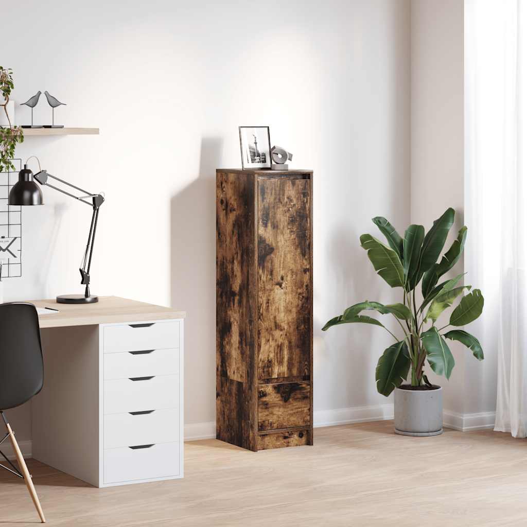 Highboard røkt eik 29,5x34x119,5 cm konstruert tre