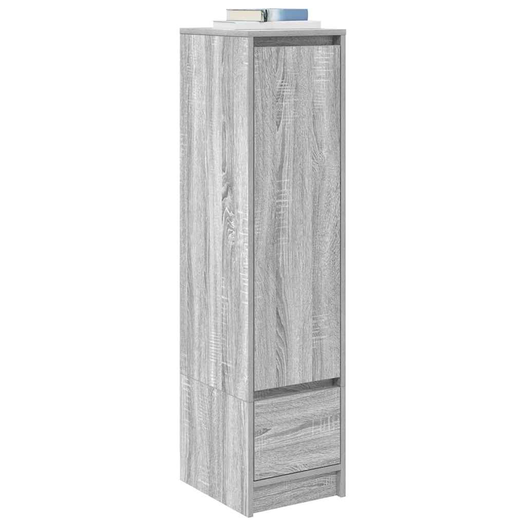 Highboard grå eik 29,5x34x119,5 cm konstruert tre