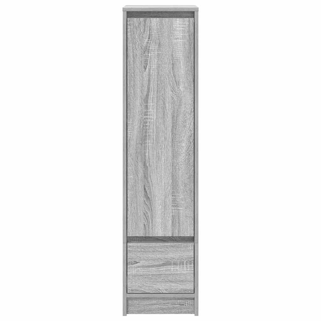 Highboard grå eik 29,5x34x119,5 cm konstruert tre