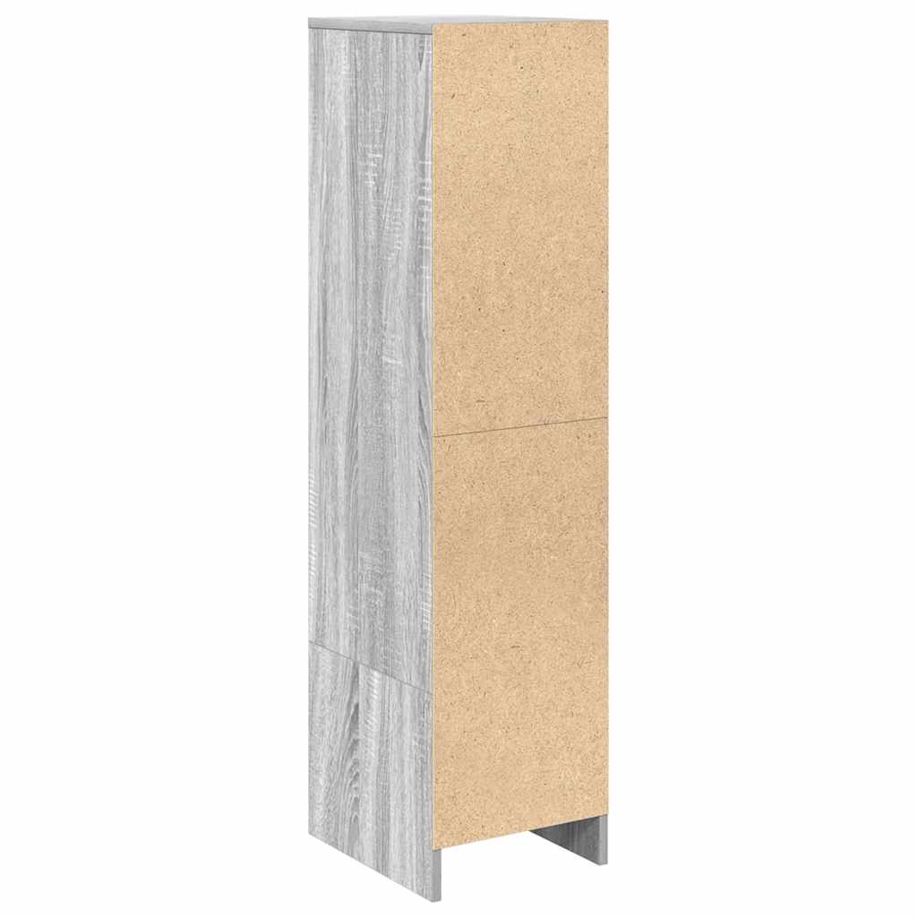 Highboard grå eik 29,5x34x119,5 cm konstruert tre