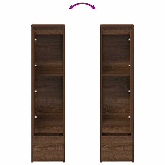 Høybord brun eik 29,5x34x119,5 cm konstruert tre
