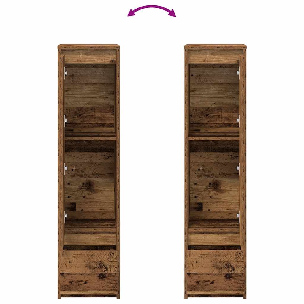 Highboard gammelt tre 29,5x34x119,5 cm konstruert tre