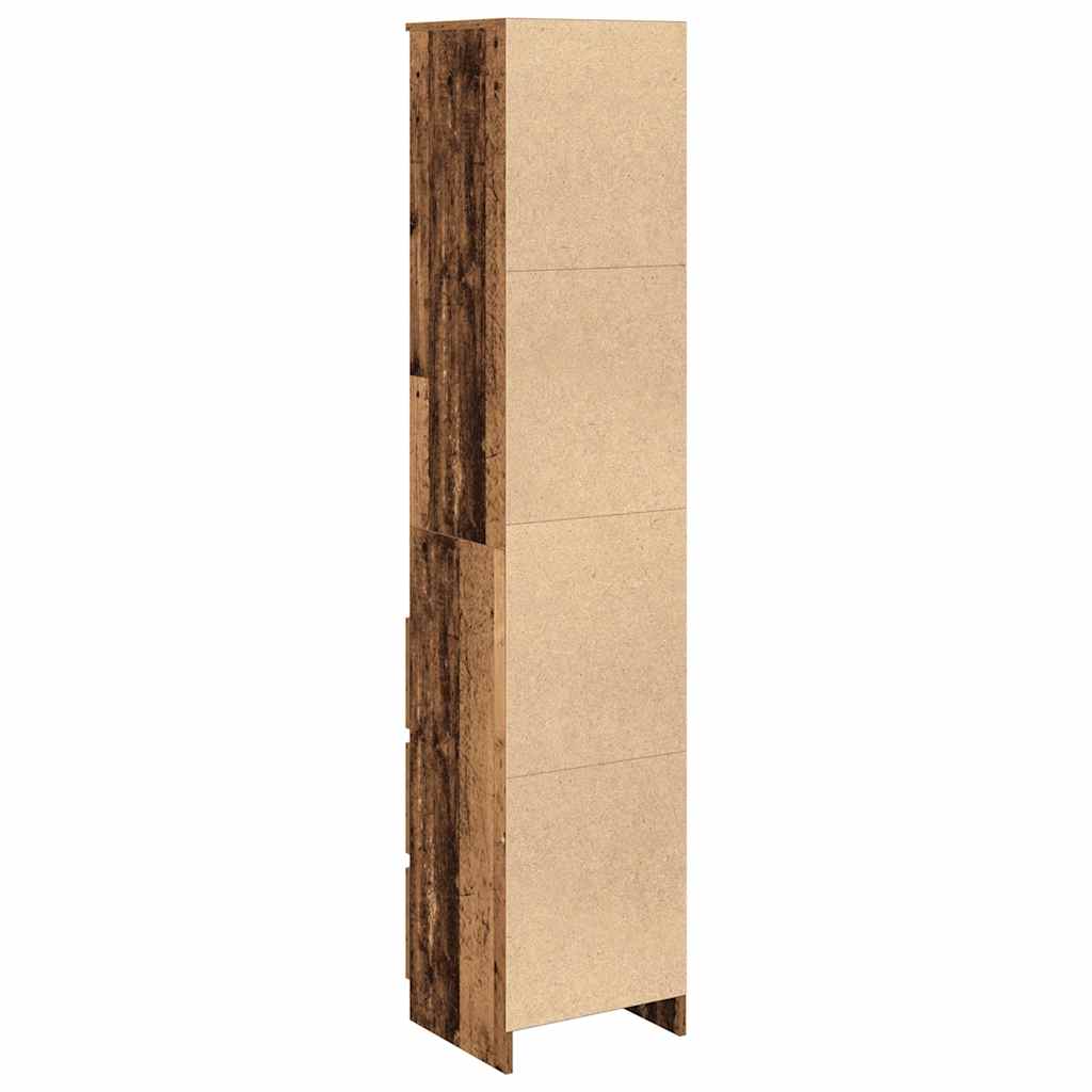 Highboard gammelt tre 37,5x35x180 cm konstruert tre