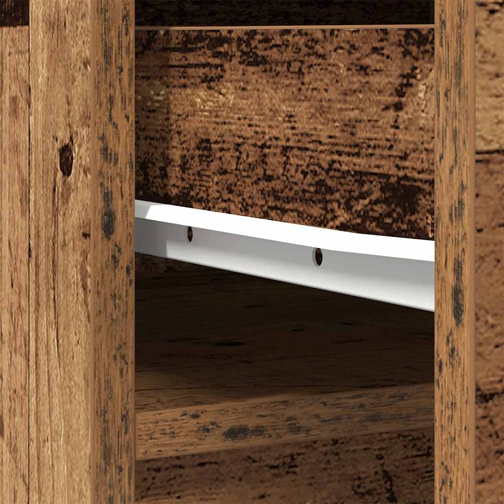 Highboard gammelt tre 37,5x35x180 cm konstruert tre