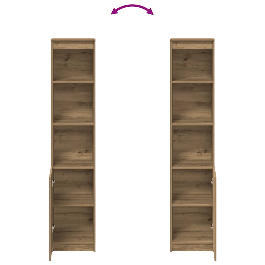 Highboard artisan eik 37,5x35x180 cm konstruert tre