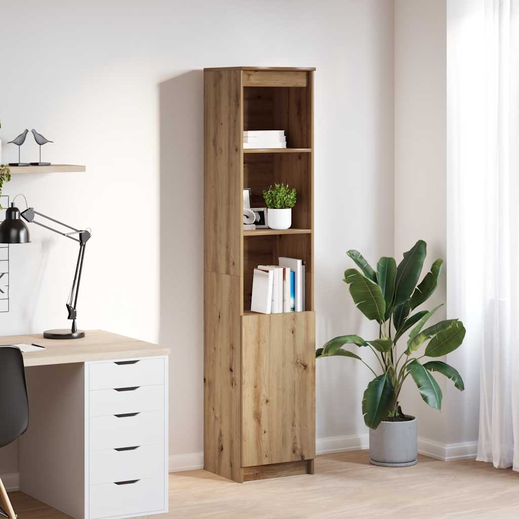 Highboard artisan eik 37,5x35x180 cm konstruert tre
