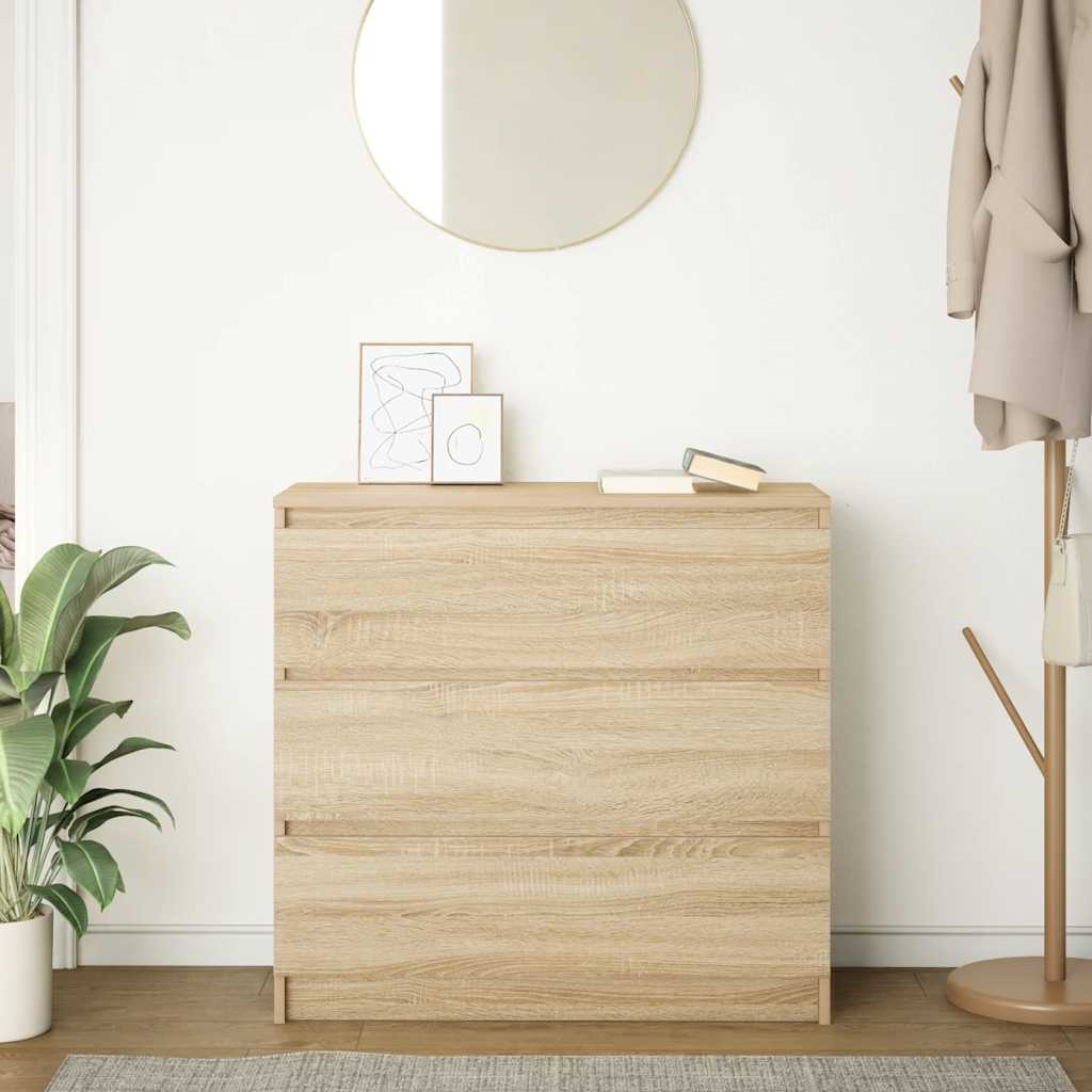 Skjenk sonoma eik 80x35x76 cm konstruert tre
