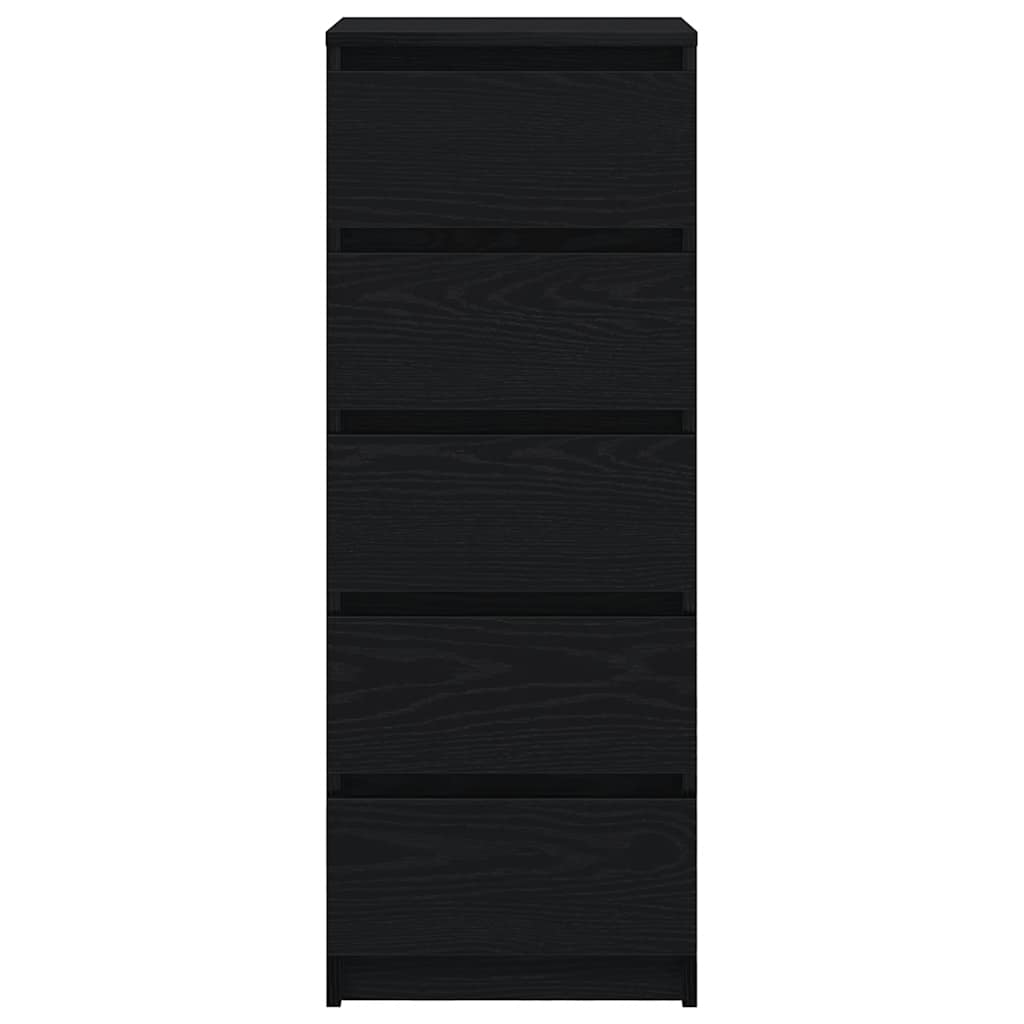 Skjenk med skuffer svart eik 37,5x35x99 cm konstruert tre