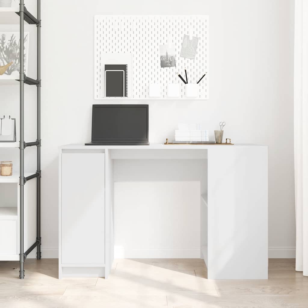 Skrivebord hvit 120x42x76 cm konstruert tre