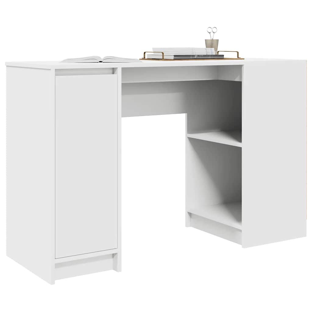 Skrivebord hvit 120x42x76 cm konstruert tre