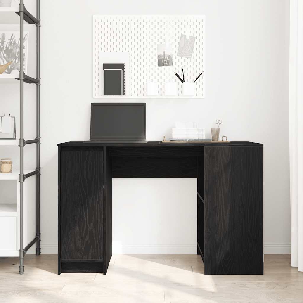 Skrivebord svart eik 120x42x76 cm konstruert tre