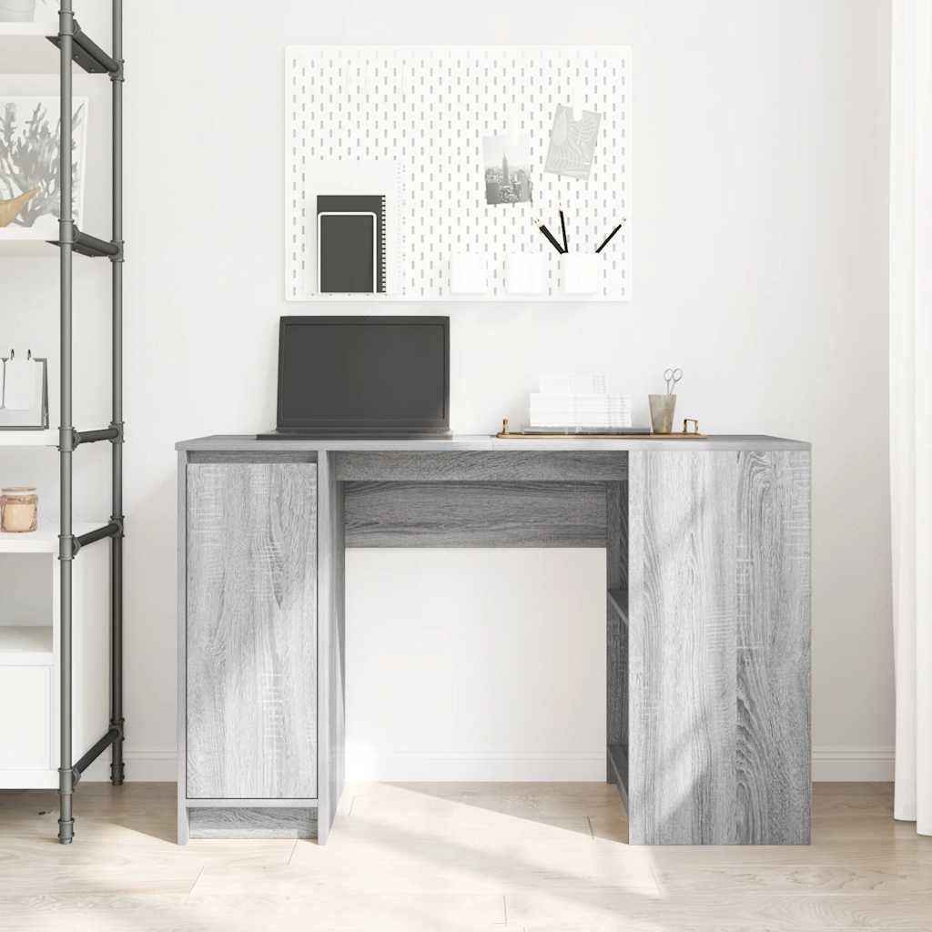 Skrivebord grå sonoma 120x42x76 cm konstruert tre