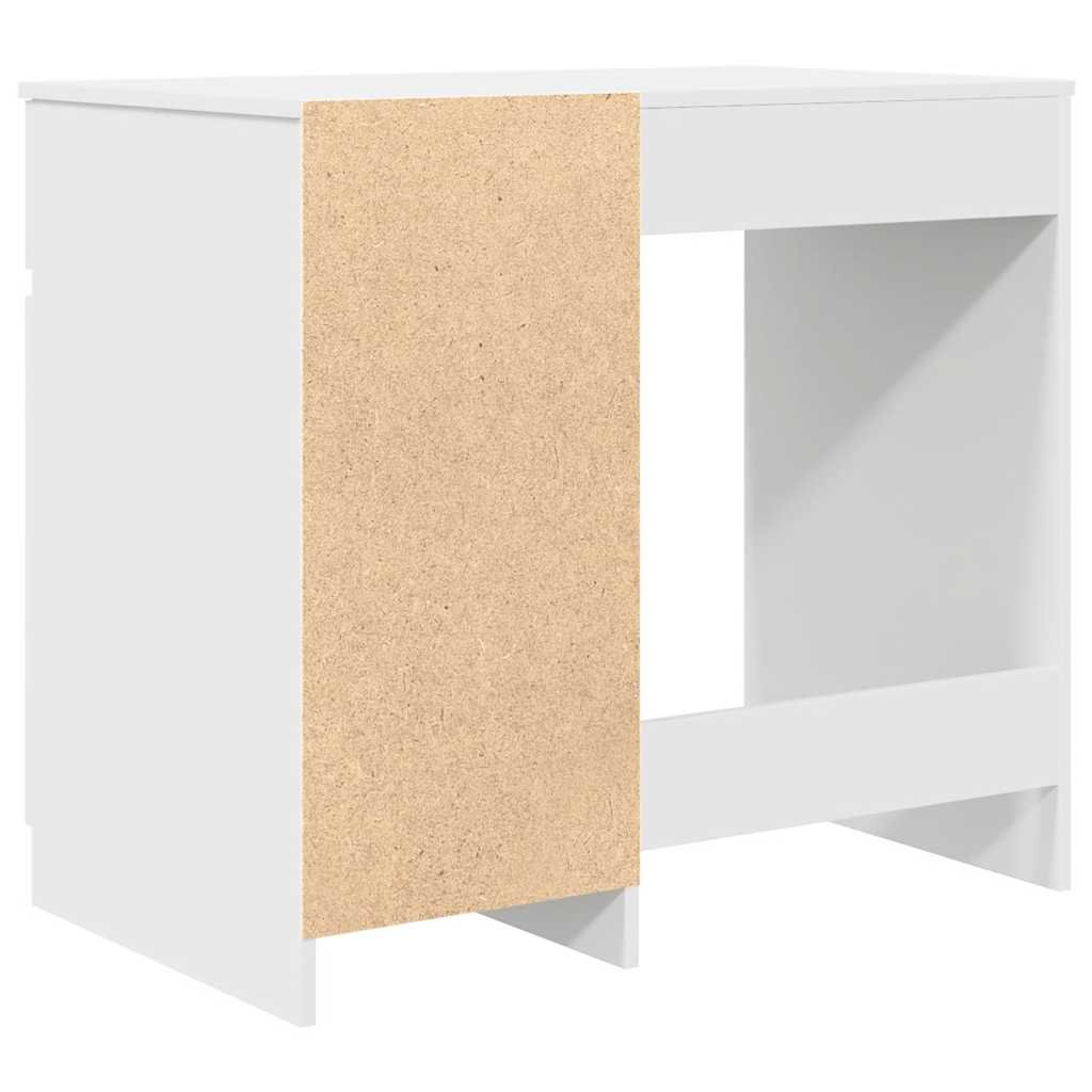 Skrivebord hvit 86x49x76 cm konstruert tre