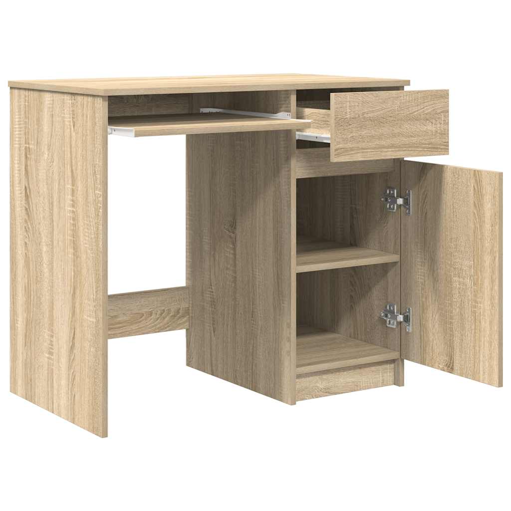Skrivebord sonoma eik 86x49x76 cm konstruert tre