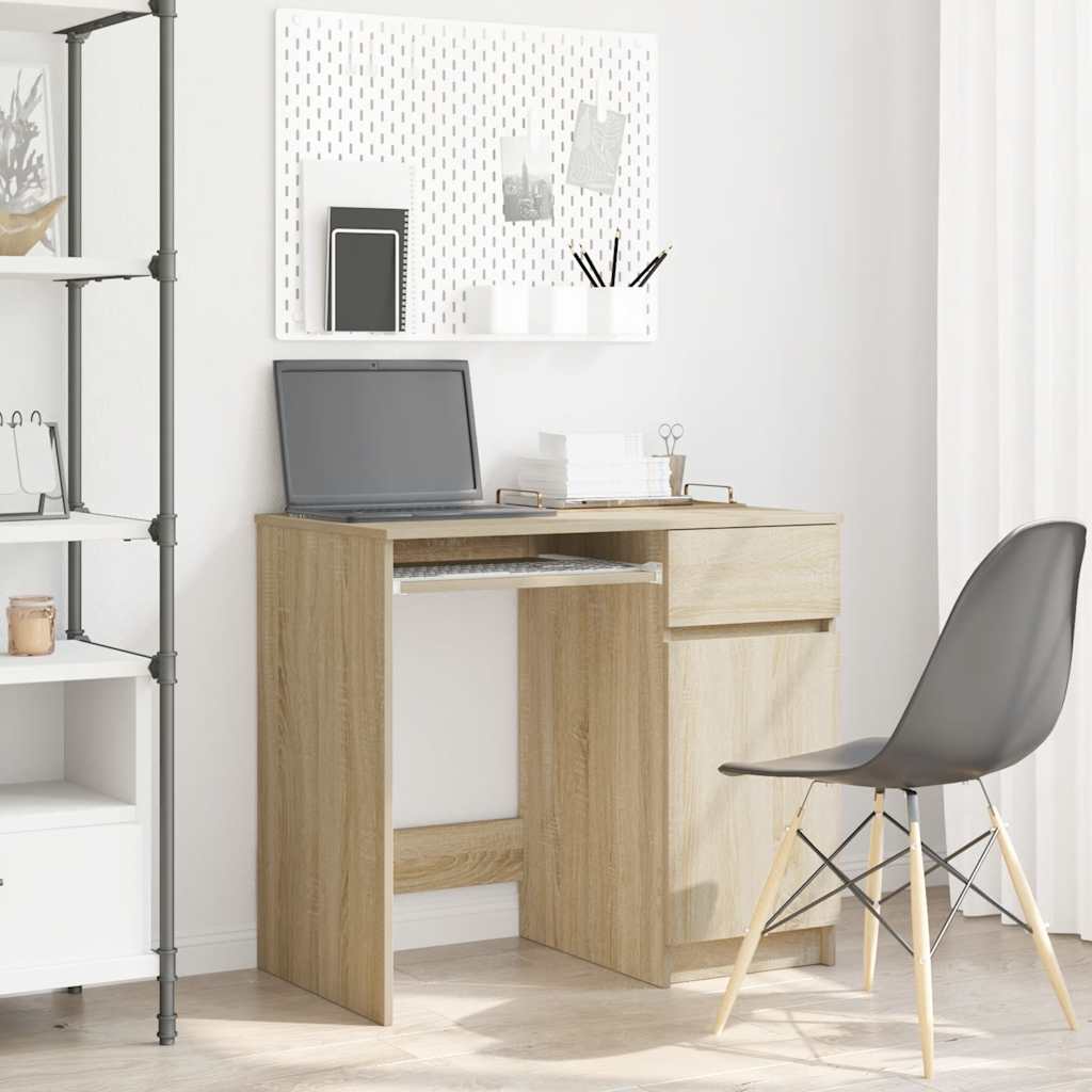 Skrivebord sonoma eik 86x49x76 cm konstruert tre