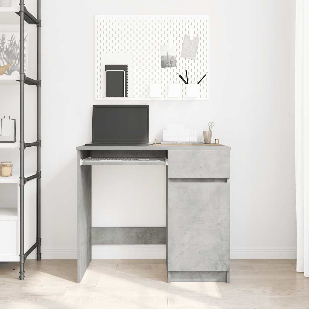 Skrivebord betonggrå 86x49x76 cm konstruert tre