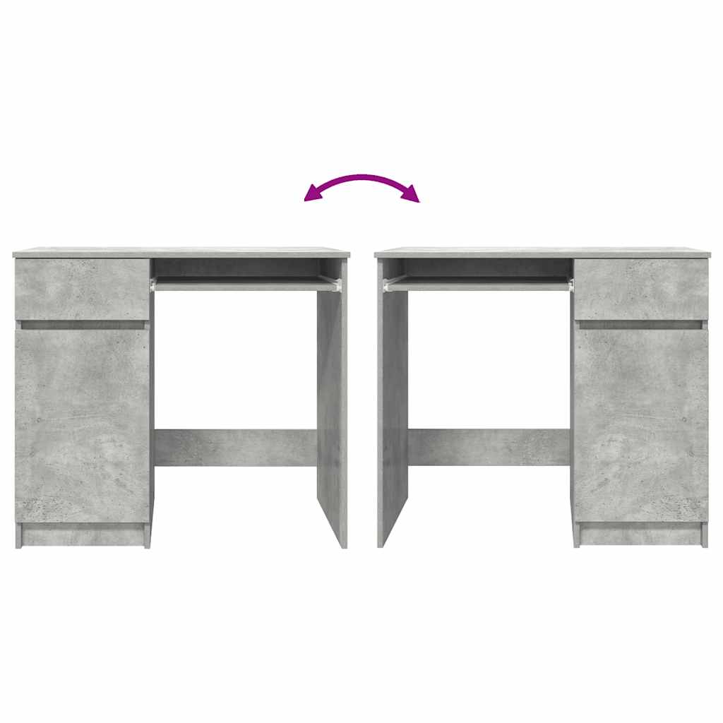 Skrivebord betonggrå 86x49x76 cm konstruert tre