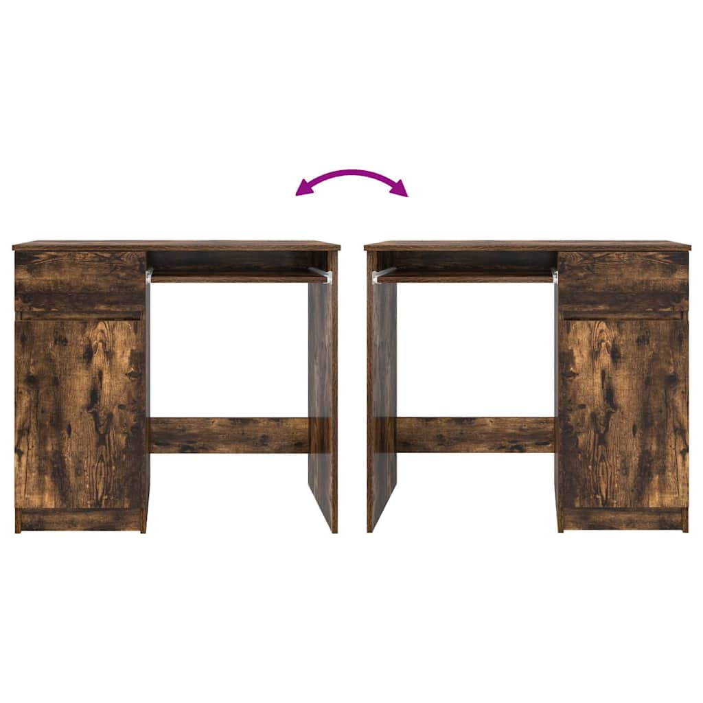 Skrivebord røkt eik 86x49x76 cm konstruert tre