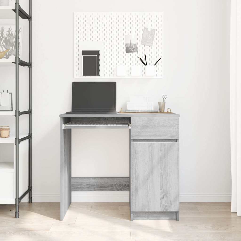 Skrivebord grå sonoma 86x49x76 cm konstruert tre