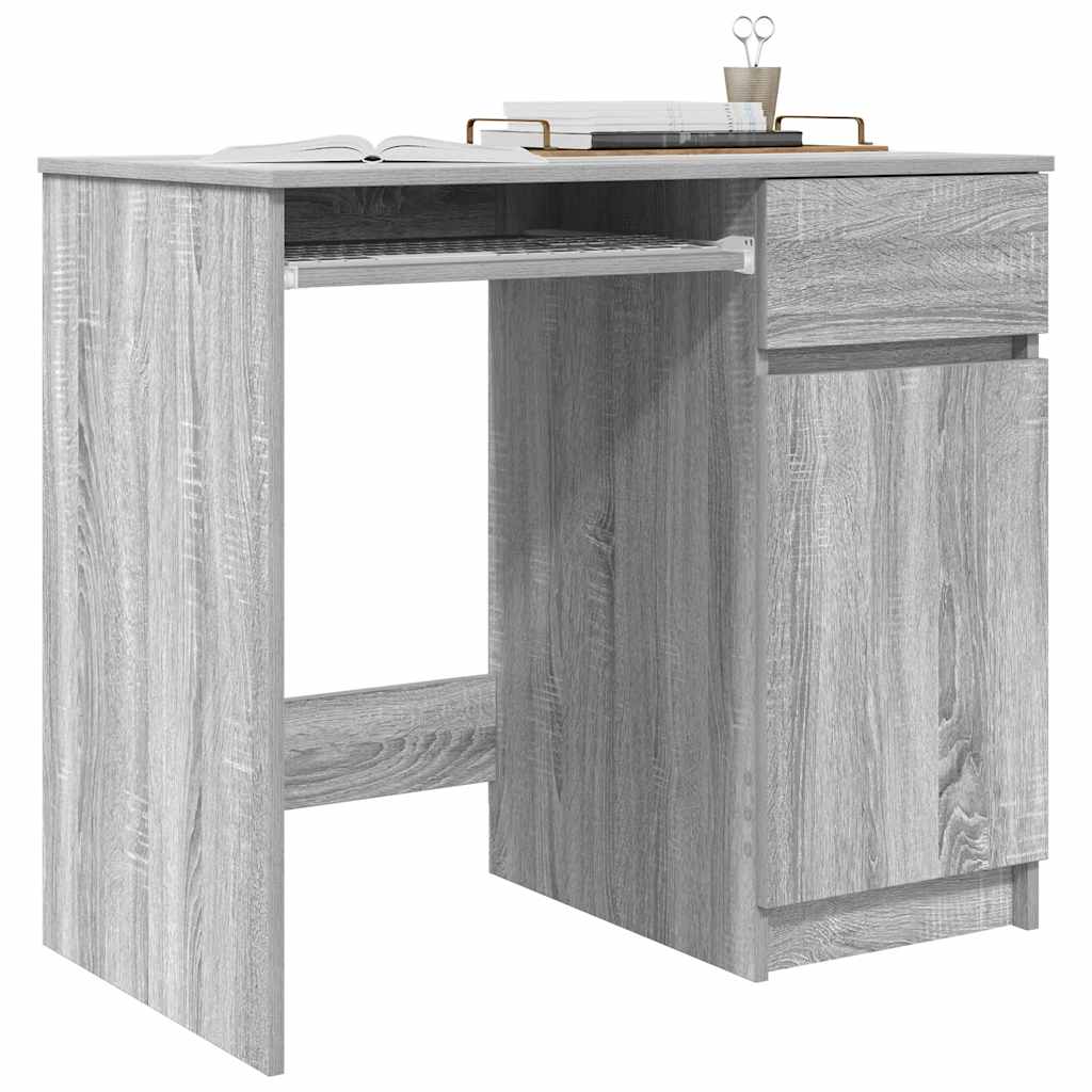 Skrivebord grå sonoma 86x49x76 cm konstruert tre