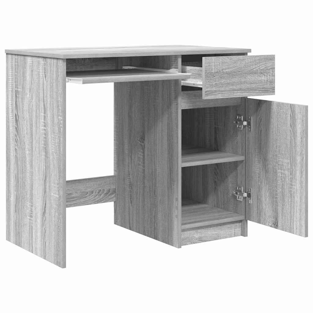 Skrivebord grå sonoma 86x49x76 cm konstruert tre