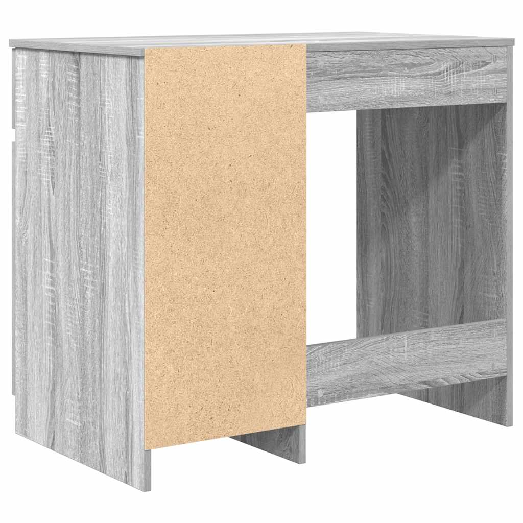 Skrivebord grå sonoma 86x49x76 cm konstruert tre