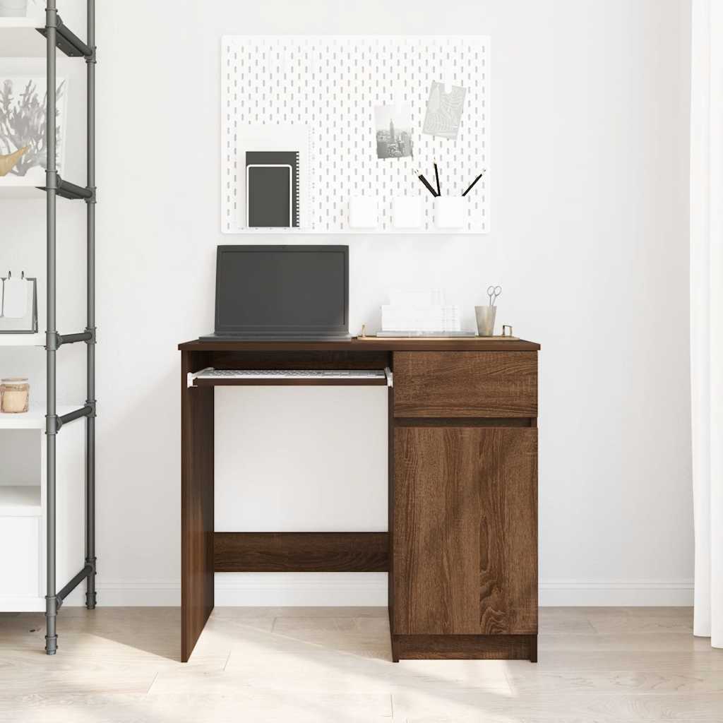 Skrivebord brun eik 86x49x76 cm konstruert tre