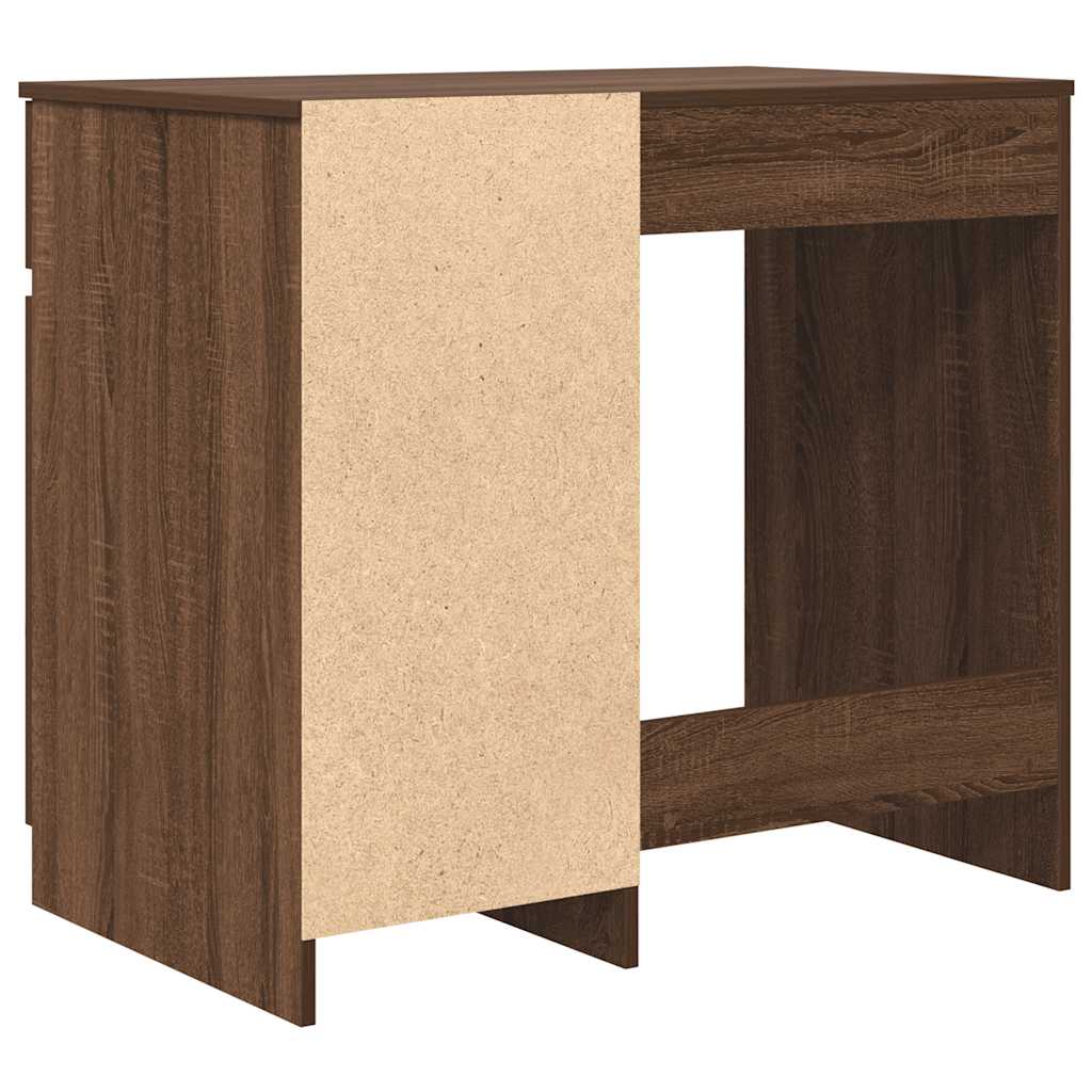Skrivebord brun eik 86x49x76 cm konstruert tre