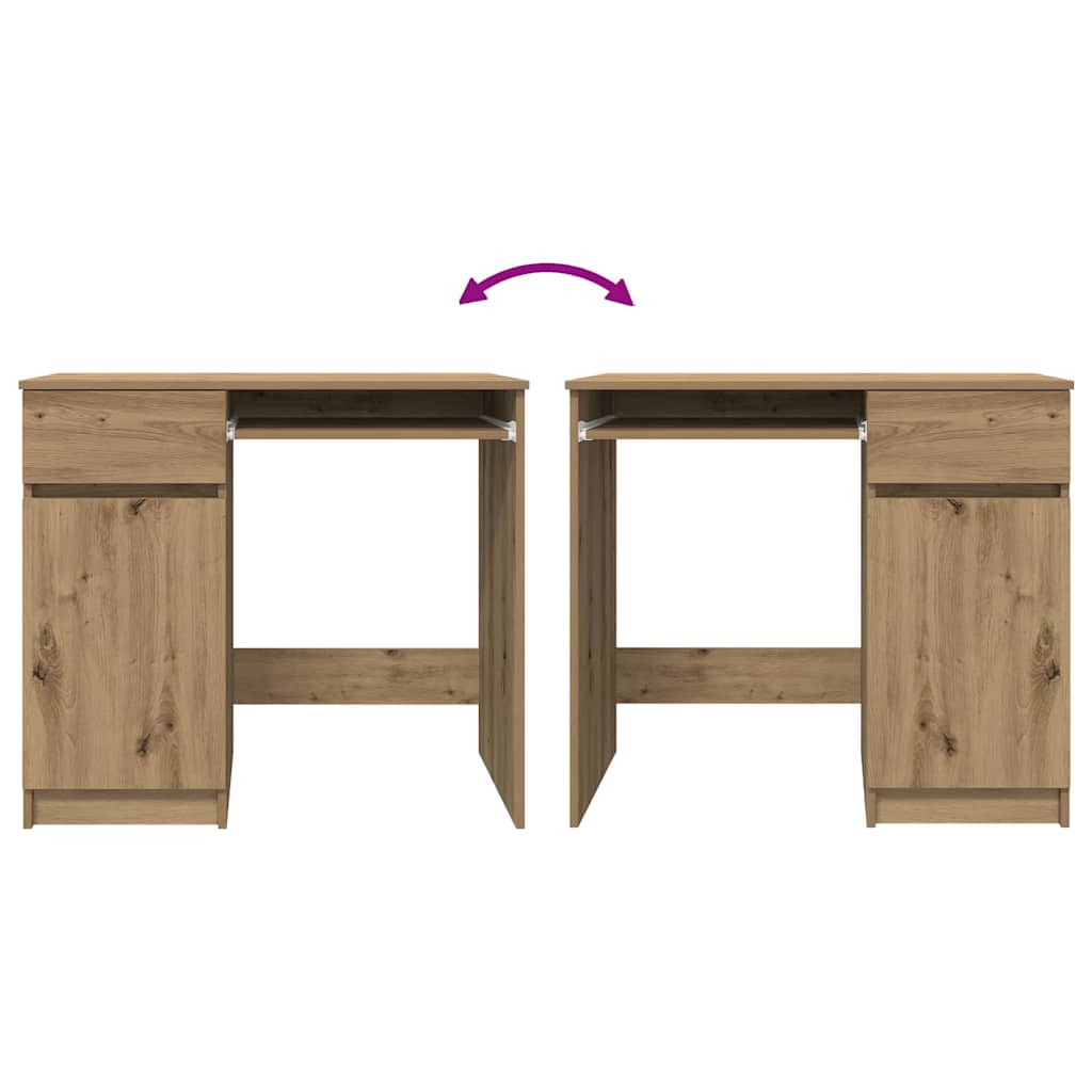 Skrivebord artisan eik 84x40x75 cm konstruert tre