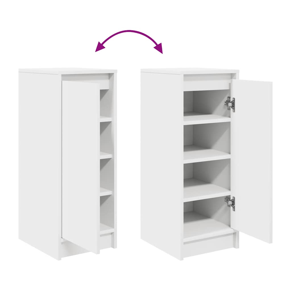 Skohylle hvit 29,5x34x76 cm konstruert tre