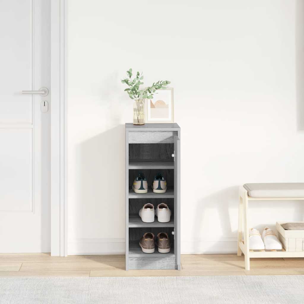 Skohylle grå sonoma 29,5x34x76 cm konstruert tre