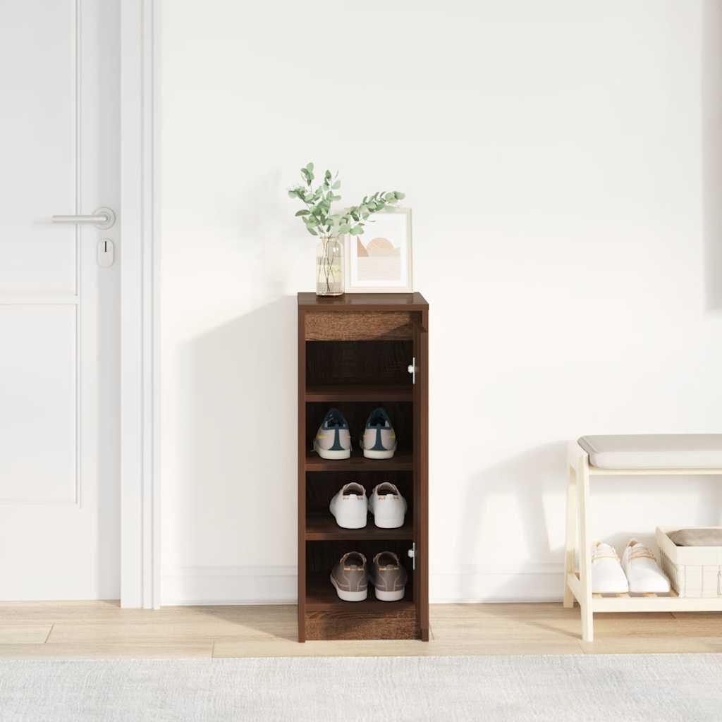 Skohylle brun eik 29,5x34x76 cm konstruert tre