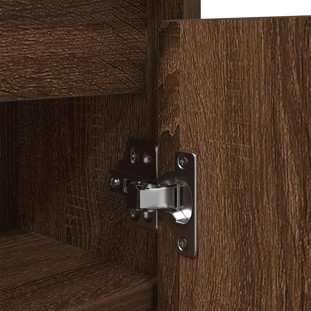 Skohylle brun eik 29,5x34x76 cm konstruert tre