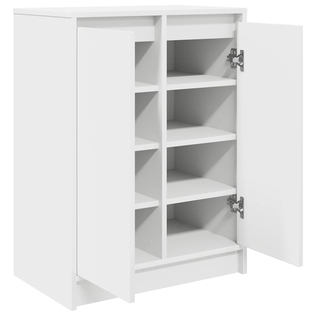 Skoskap hvit 57x34x76 cm konstruert tre