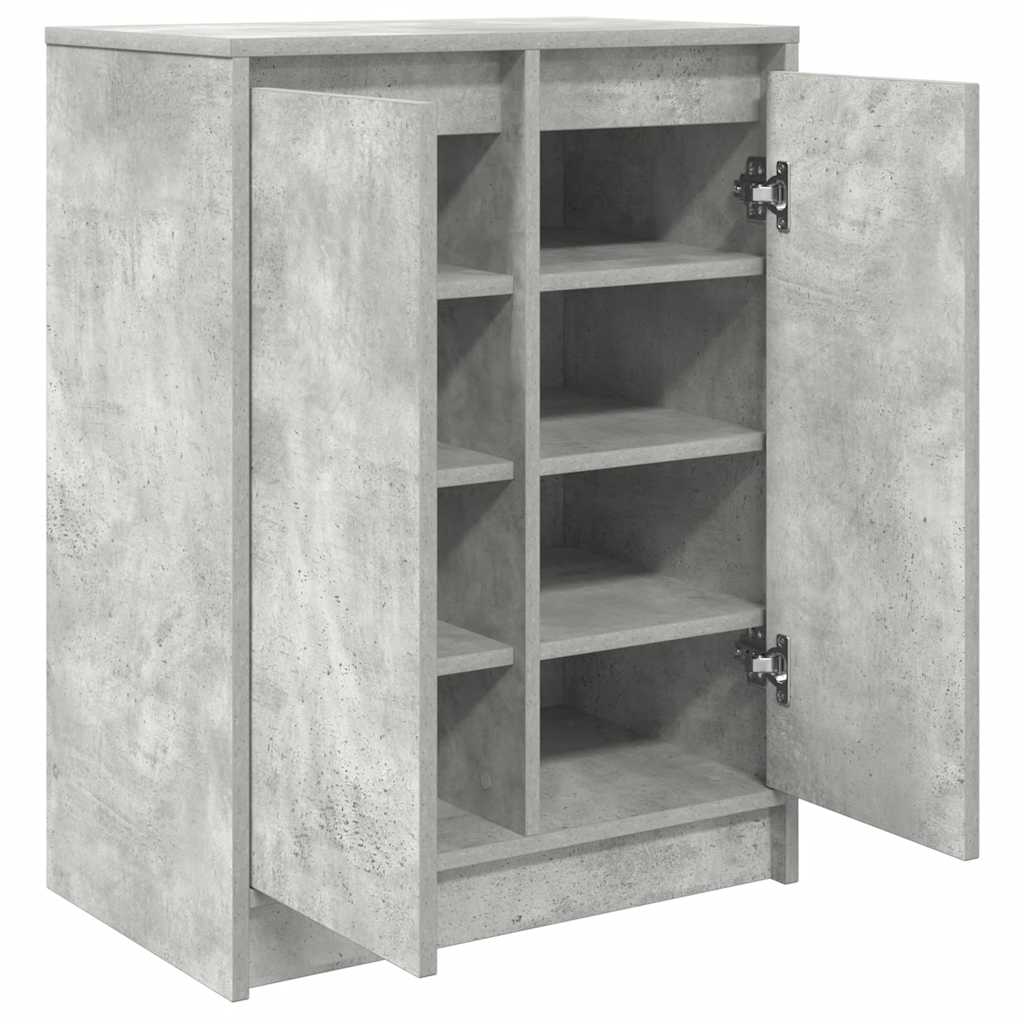 Skoskap betonggrå 57x34x76 cm sponplate