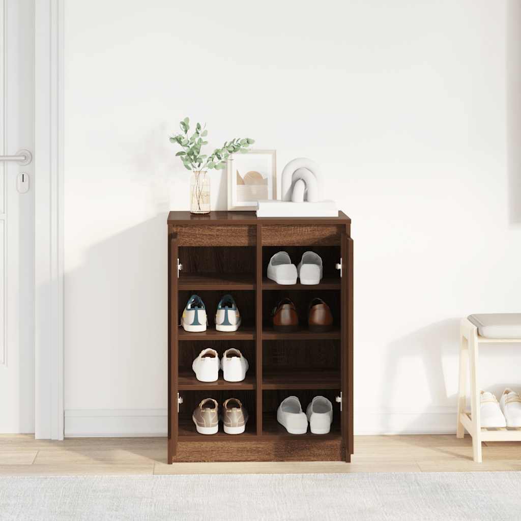 Skohylle brun eik 57x34x76 cm konstruert tre