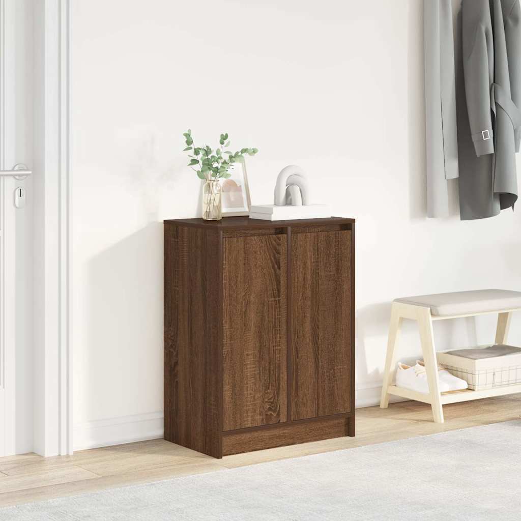Skohylle brun eik 57x34x76 cm konstruert tre
