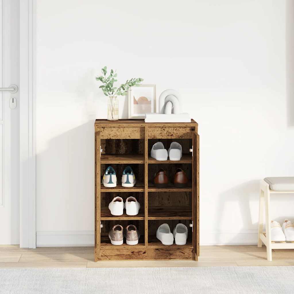 Skoskap gammelt tre 57x34x76 cm konstruert tre