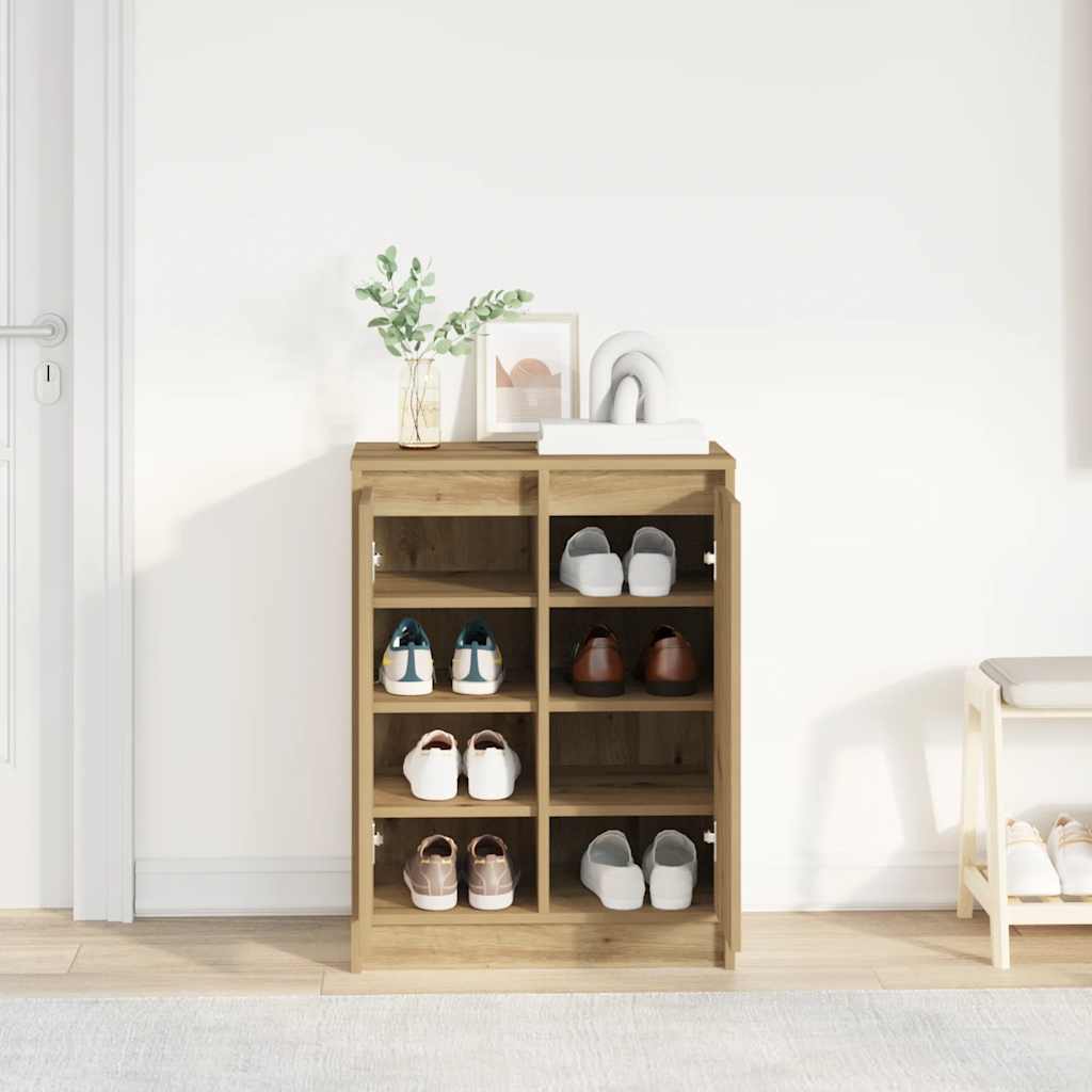 Skohylle artisan eik 57x34x76 cm konstruert tre