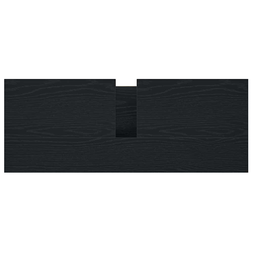Baderomsservantskap med skuffer svart eik 90x34,5x60 cm