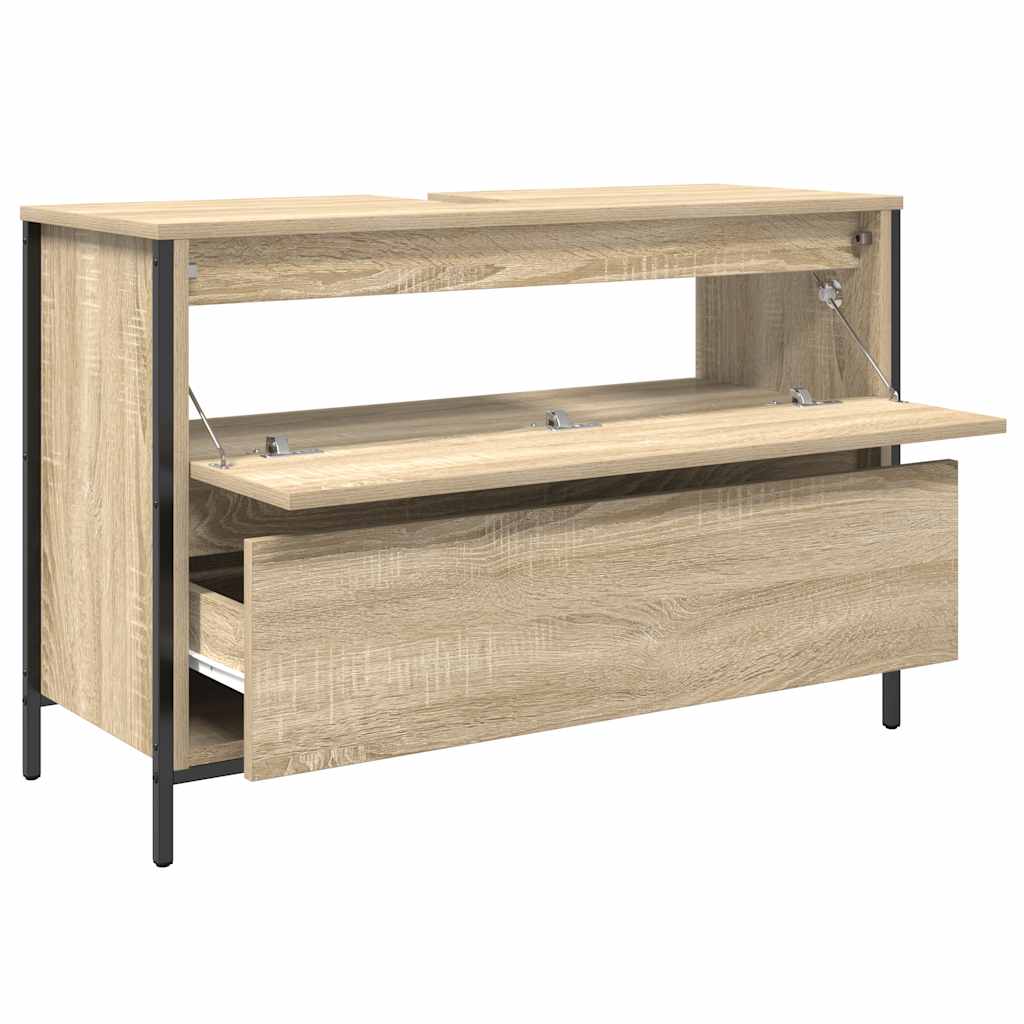 Baderomsservantskap med skuffer sonoma eik 90x34,5x60 cm