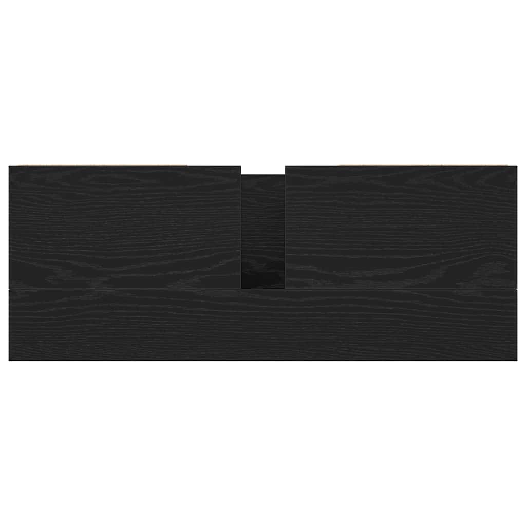 Servantskap med skuffer svart eik 90x34,5x60 cm vidaXL