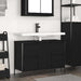 Servantskap med skuffer svart eik 90x34,5x60 cm vidaXL