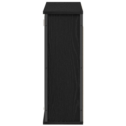 Baderoms veggskap med speil svart eik 60x21x60 cm