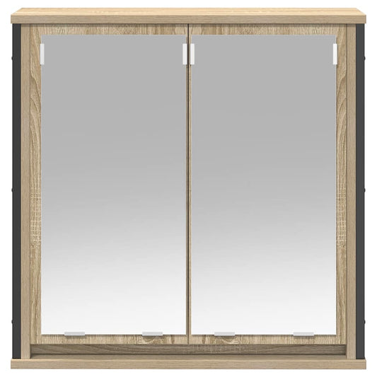 Baderoms veggskap med speil sonoma eik 60x21x60 cm