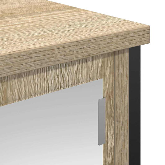 Baderoms veggskap med speil sonoma eik 60x21x60 cm